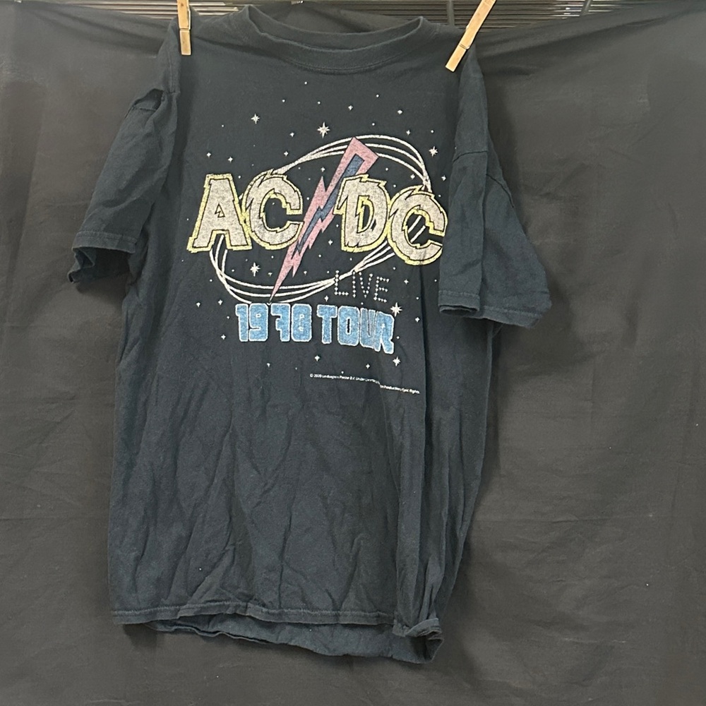 AC/DC Black Tour Tee with Graphic Design